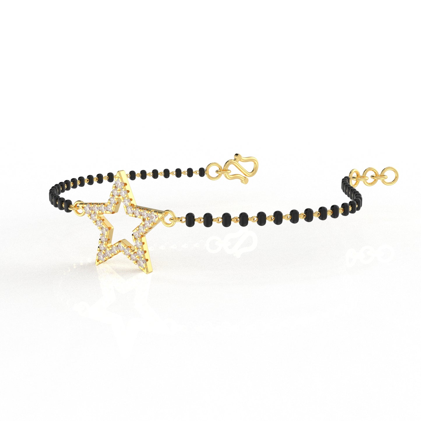 Star Moissanite Diamond Bangle bracelet and Mangalsutra Bracelet