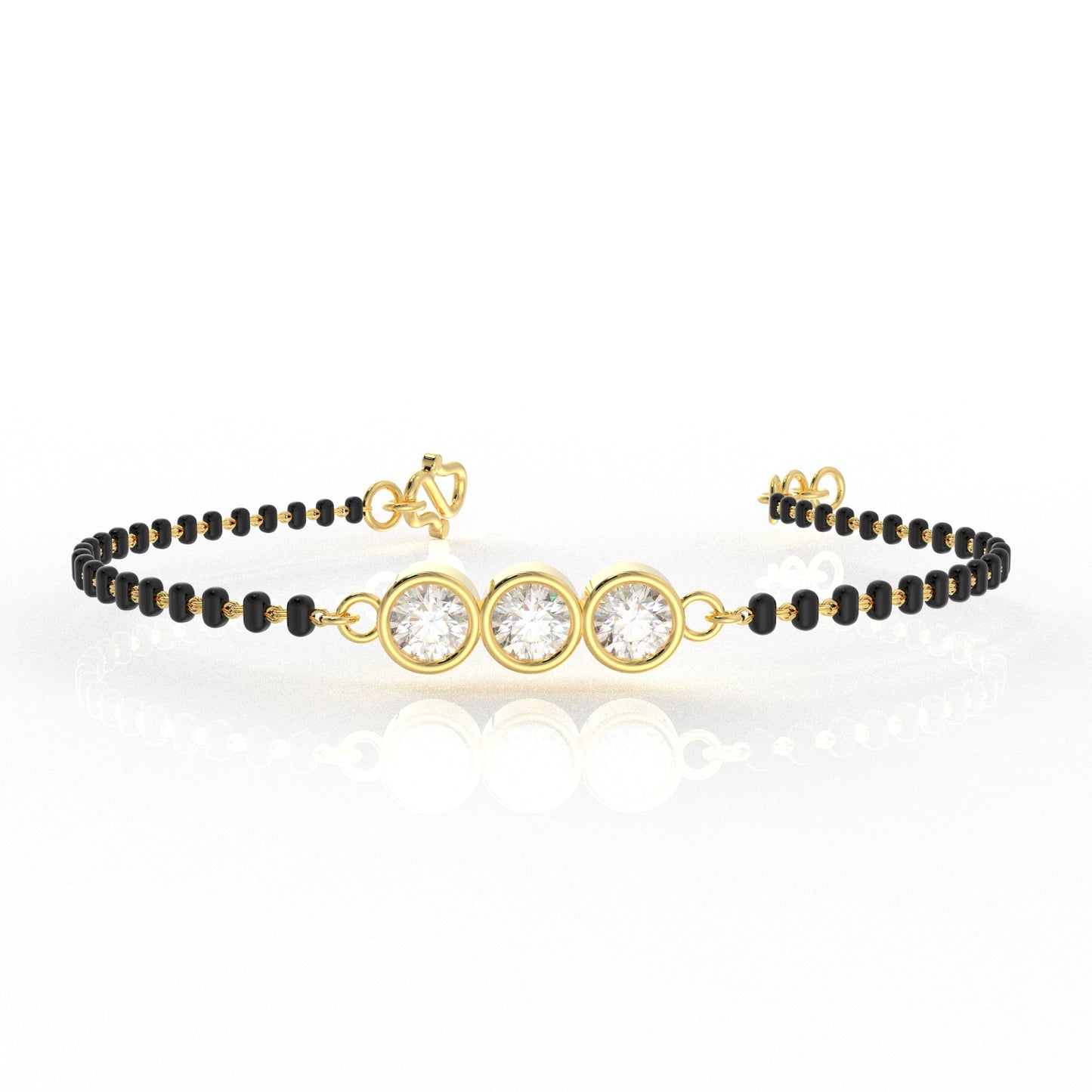 The Three Stone Moissanite Mangalsutra Bracelets