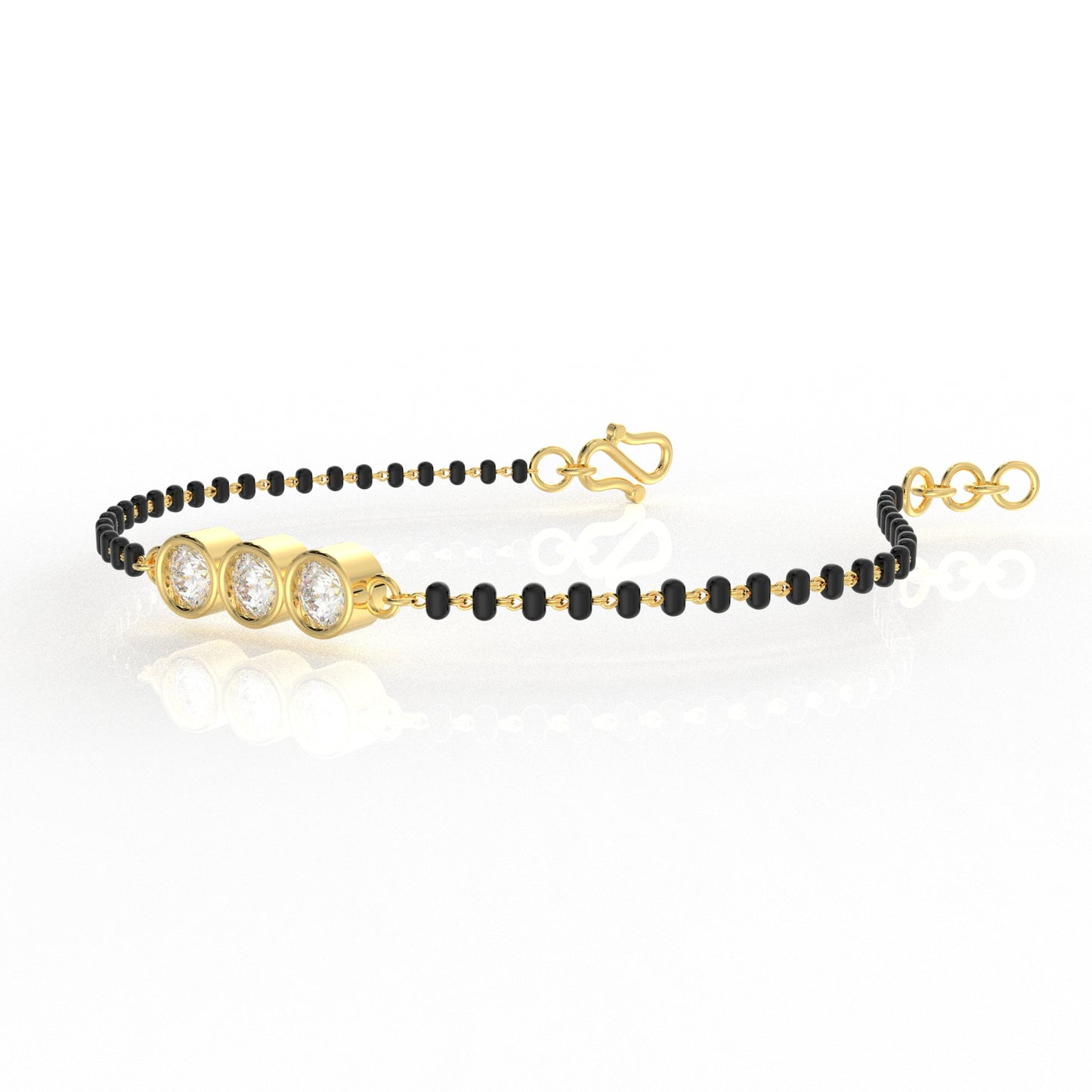 The Three Stone Moissanite Mangalsutra Bracelets
