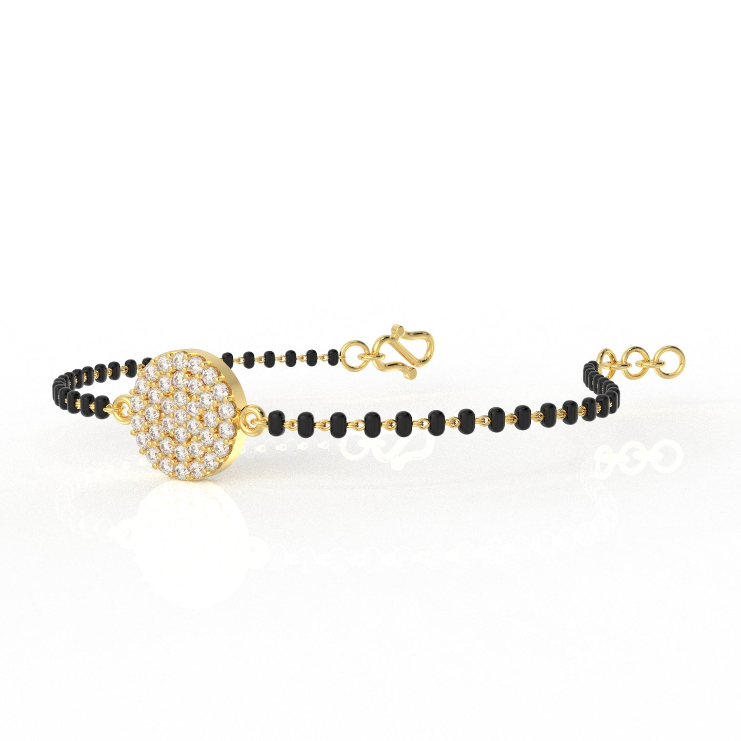 Circle Disc Moissanite Mangalsutra bracelet