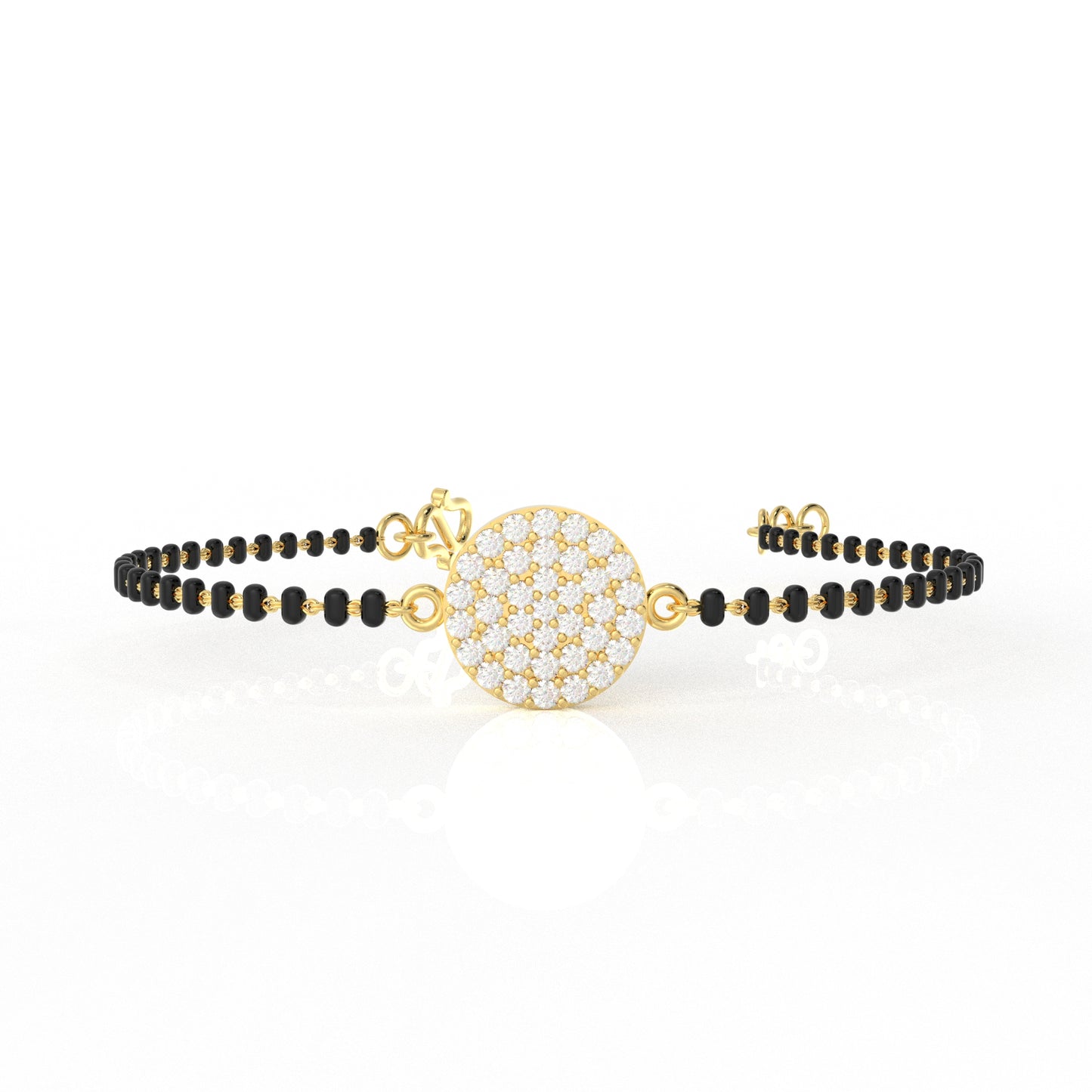 Circle Disc Moissanite Mangalsutra bracelet