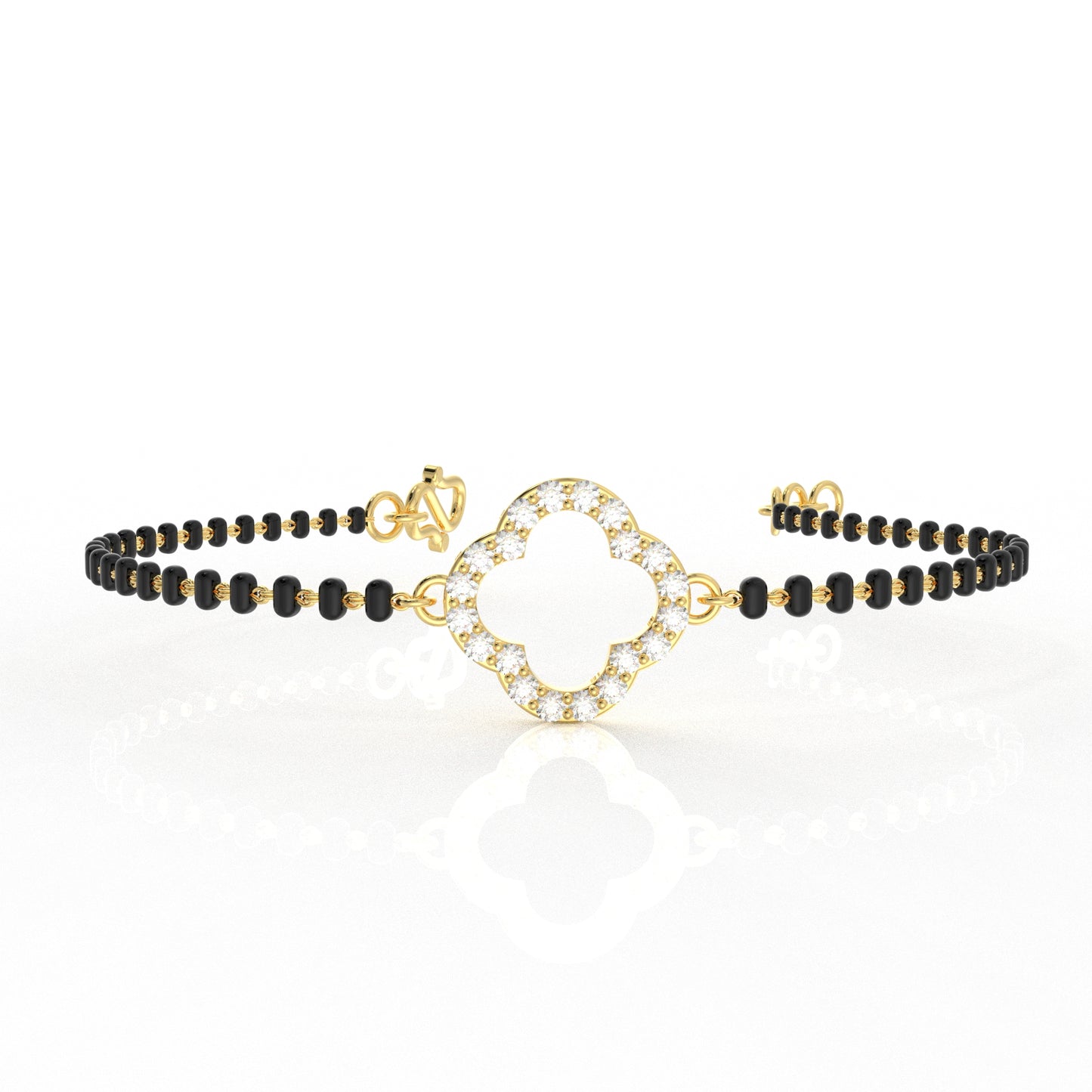 Clover Moissanite diamond Bangle Mangalsutra bracelet