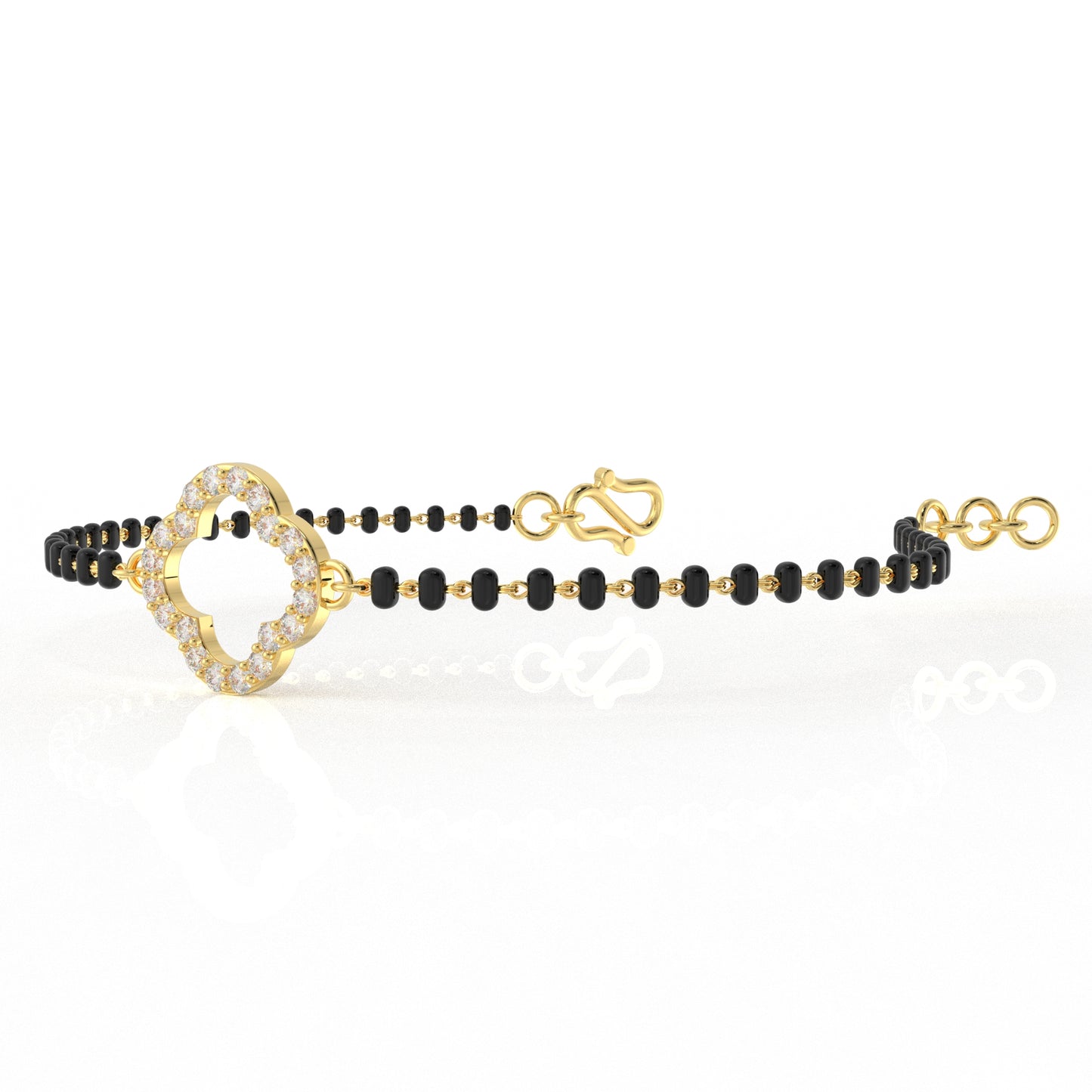 Clover Moissanite diamond Bangle Mangalsutra bracelet