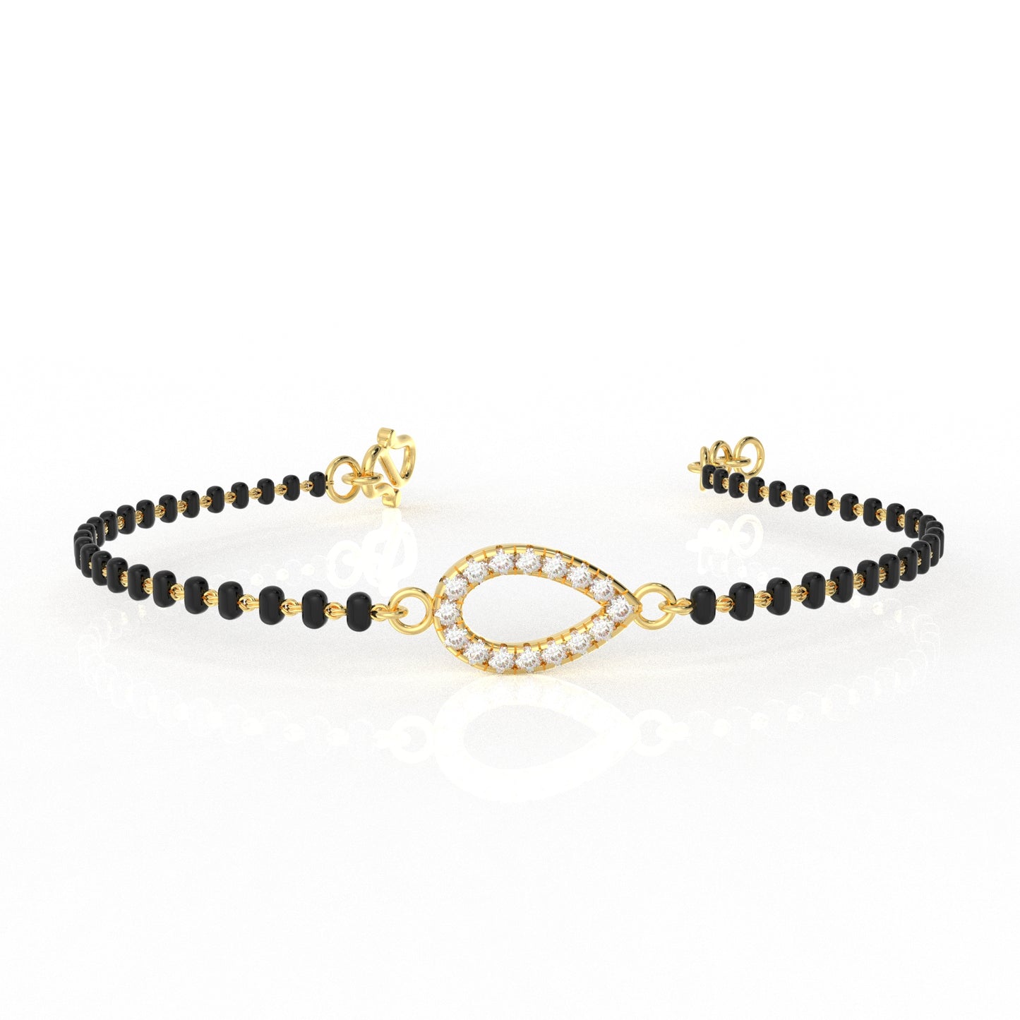 Pear Moissanite Diamond Bangle and Mangalsutra chain