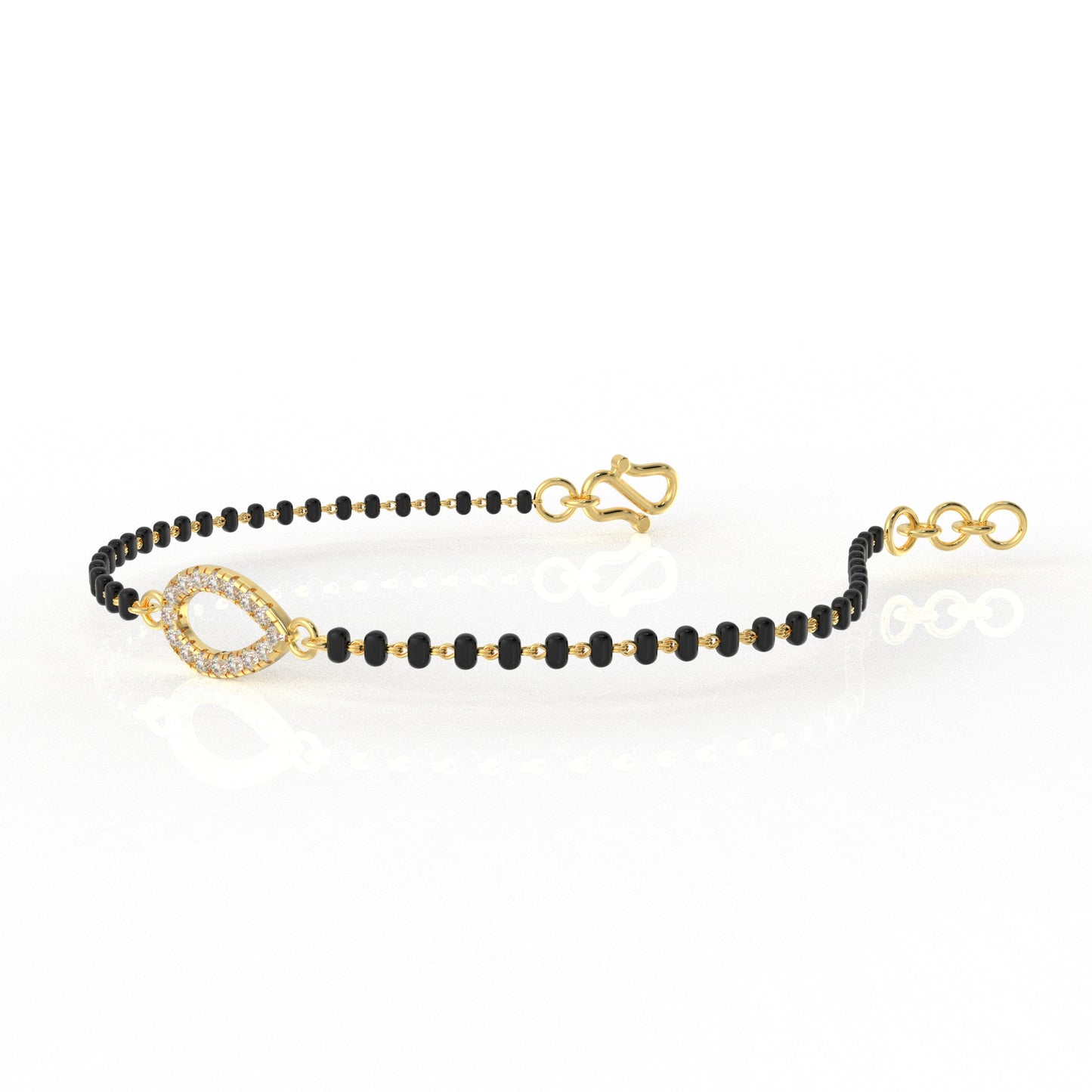 Pear Moissanite Diamond Bangle and Mangalsutra chain