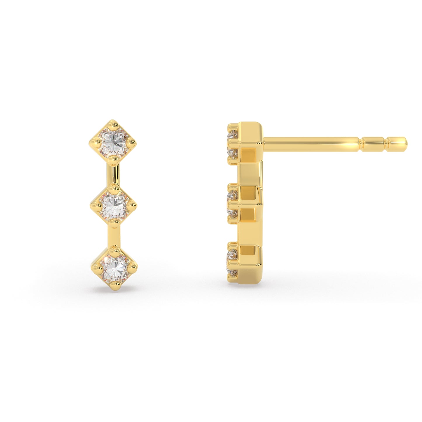 Diamond Station Bar Studs