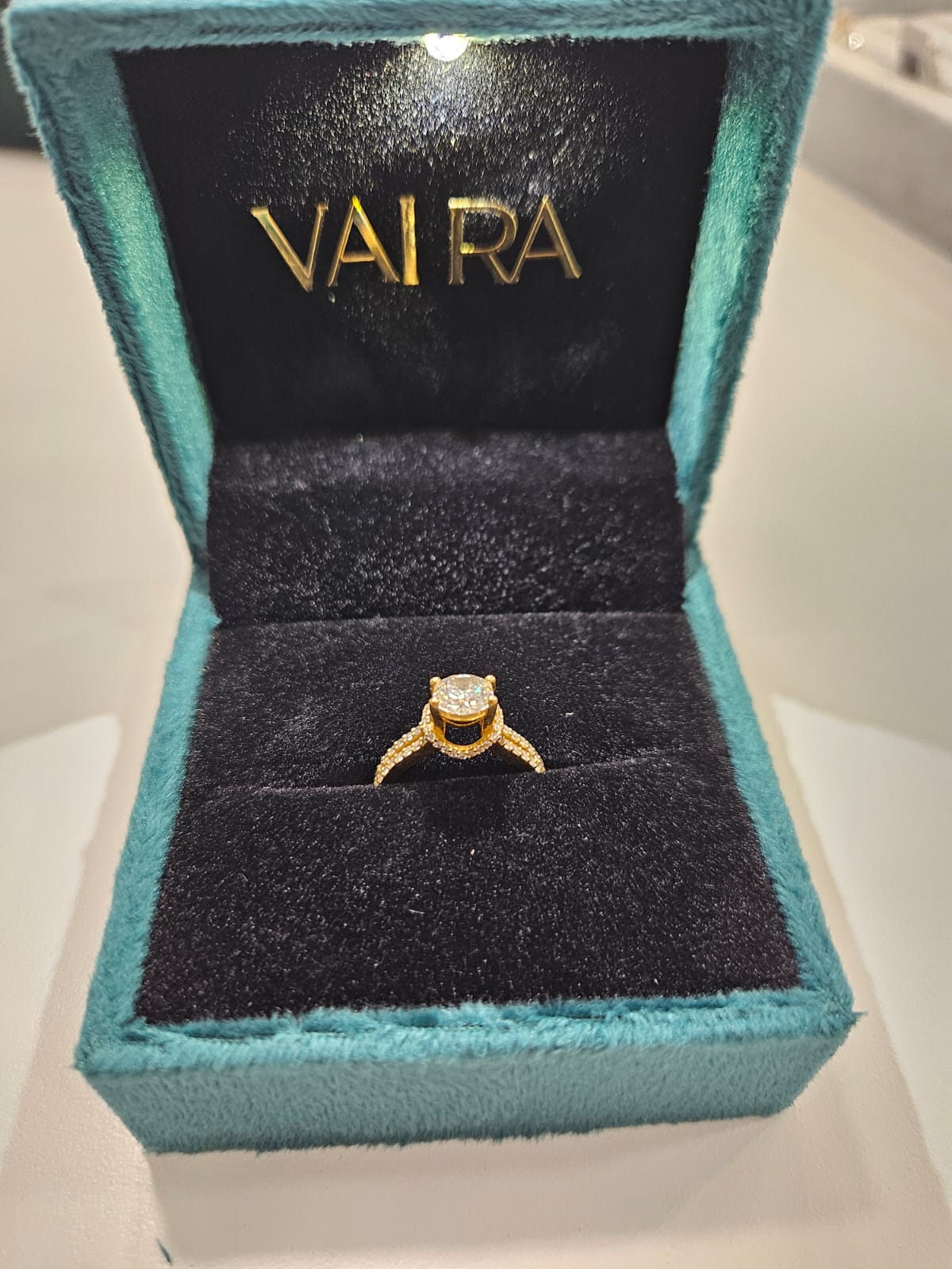 Livia 1.31 Carat Ring in Moissanite and Lab diamond by Vai Ra