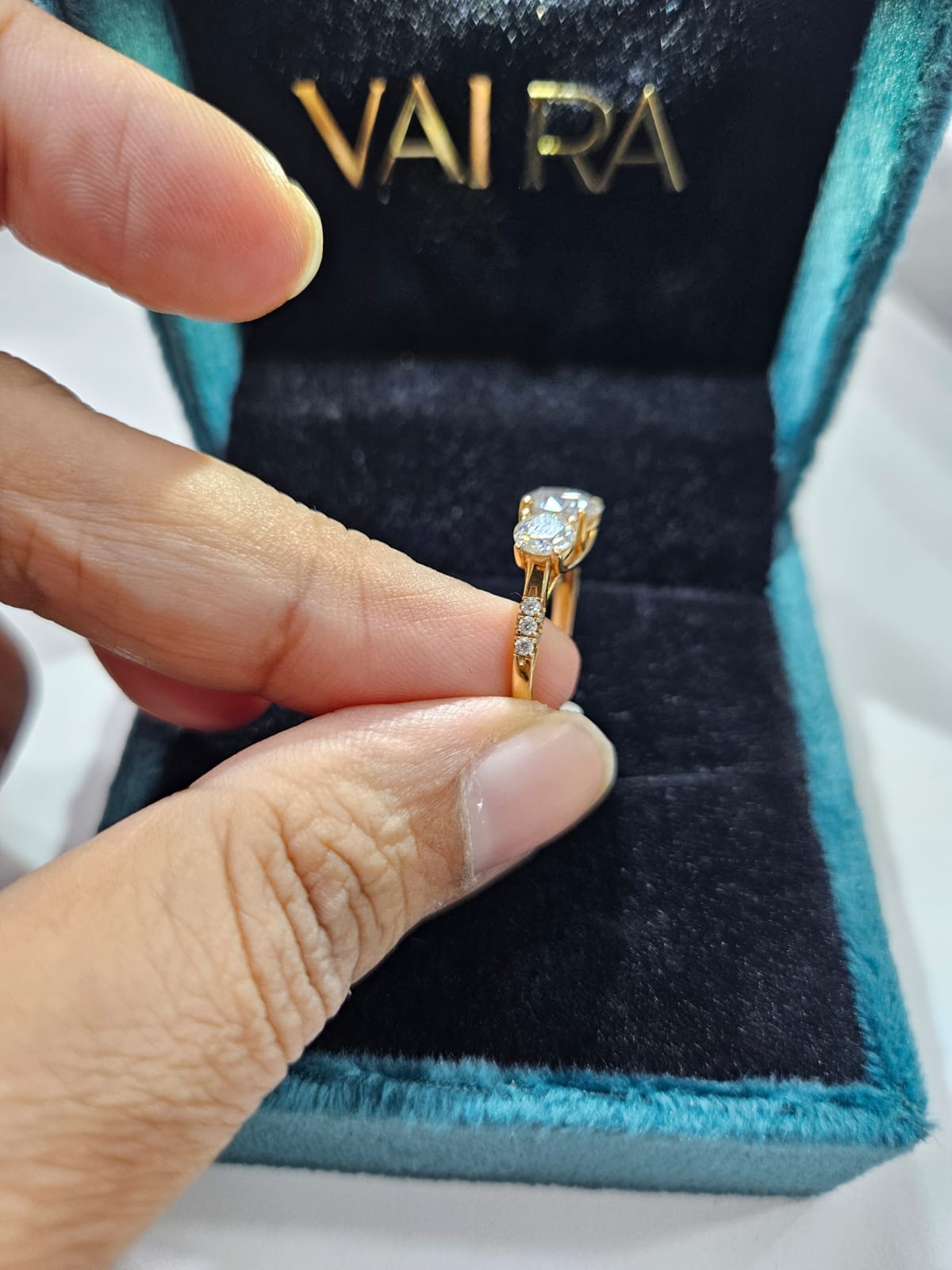 Starlight Three Stone Ring (2.25 CT on 14kt Gold)