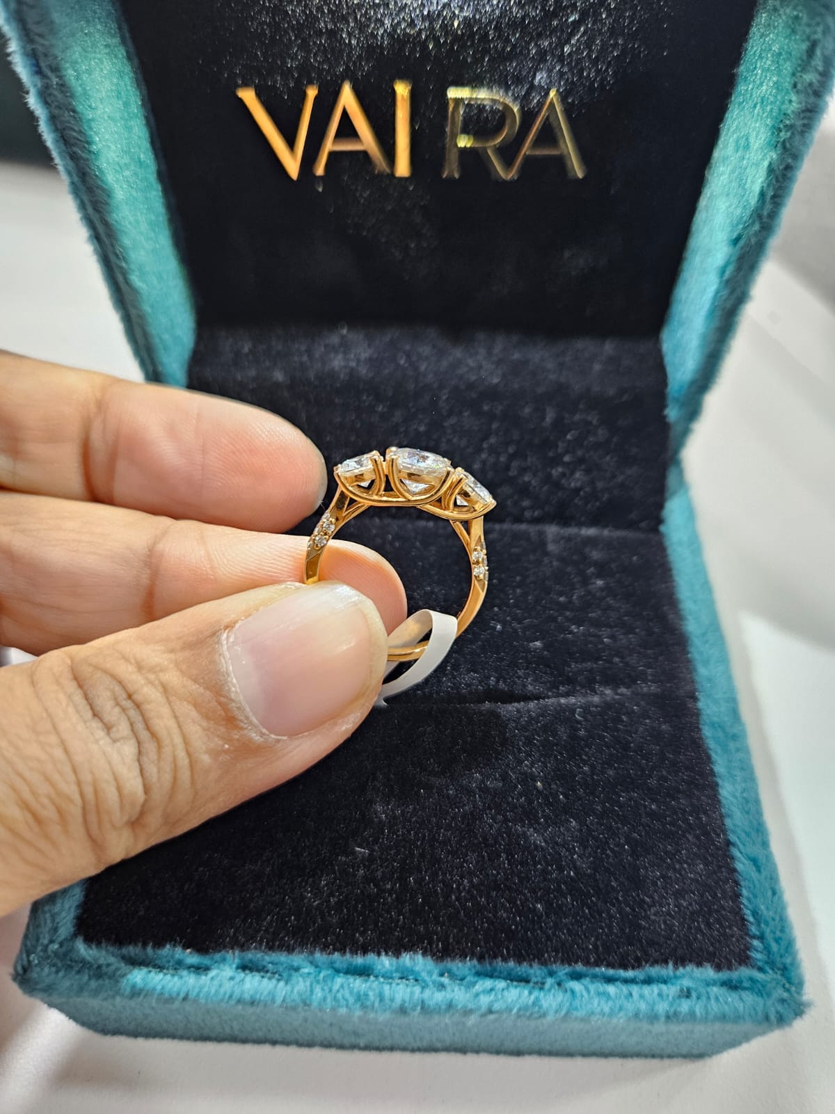 Starlight Three Stone Ring (2.25 CT on 14kt Gold)