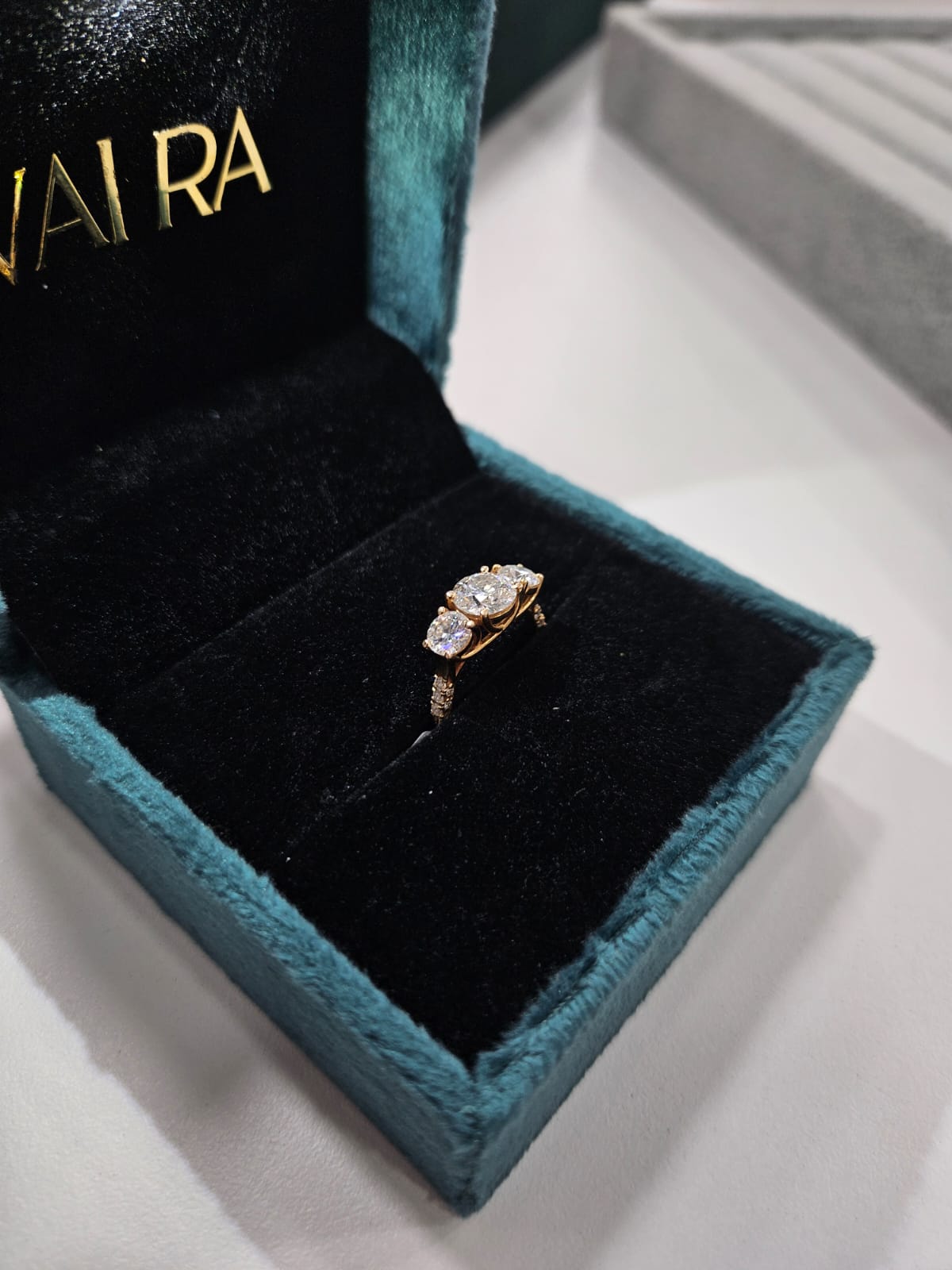 Starlight Three Stone Ring (2.25 CT on 14kt Gold)