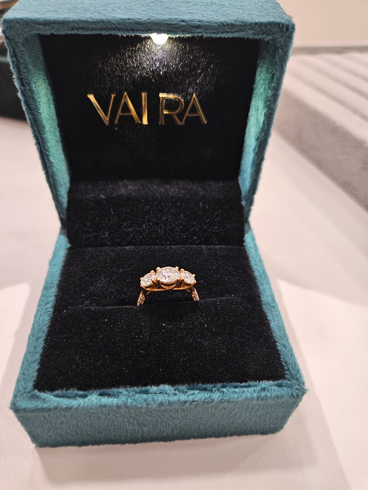 Starlight Three Stone Ring (2.25 CT on 14kt Gold)