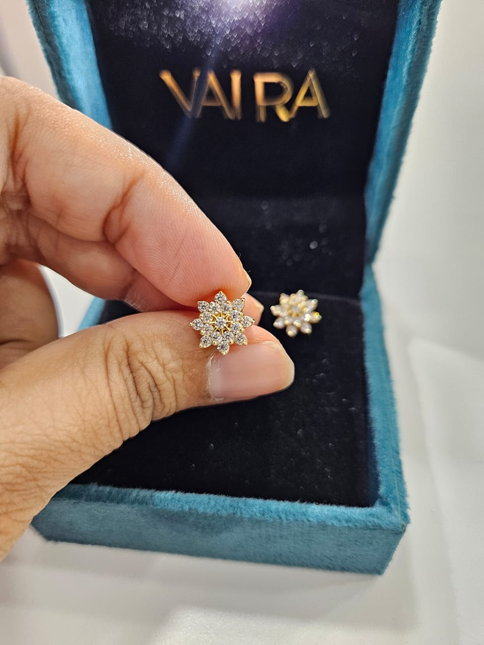 Mogra Moissanite Ear Rings by Vai Ra