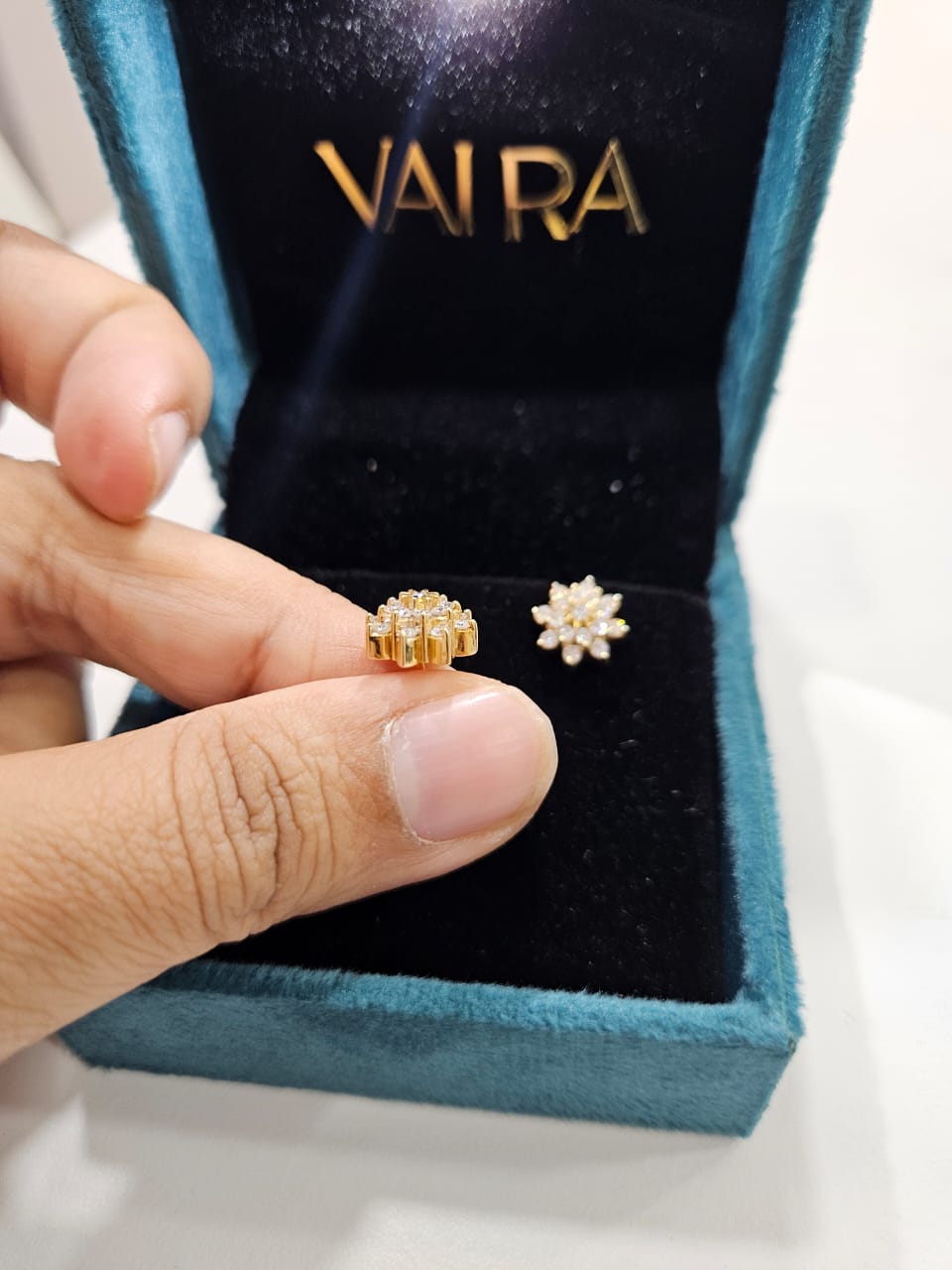 Mogra Moissanite Ear Rings by Vai Ra