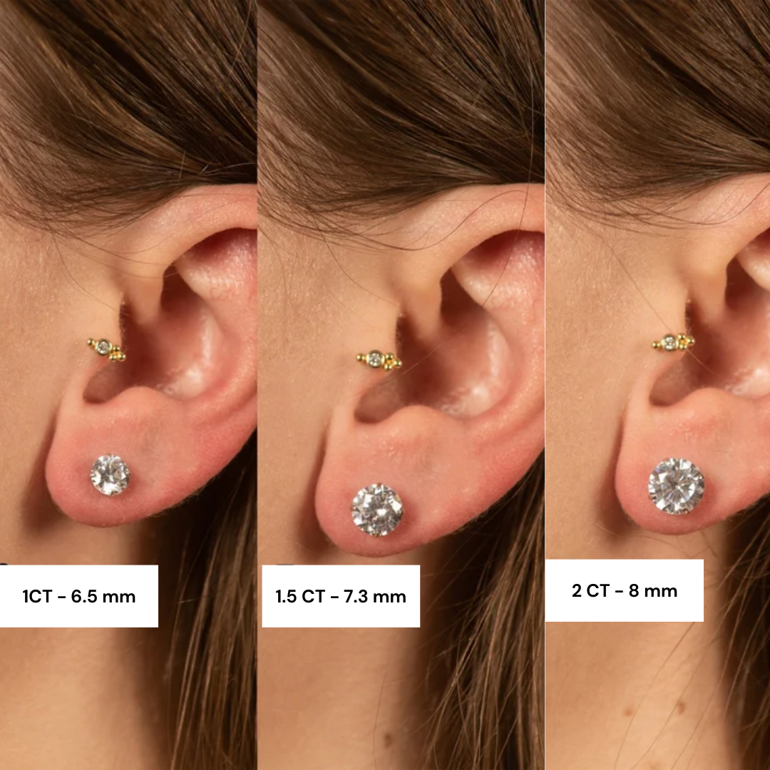 Six Prongs Martini Round Solitaire Earrings