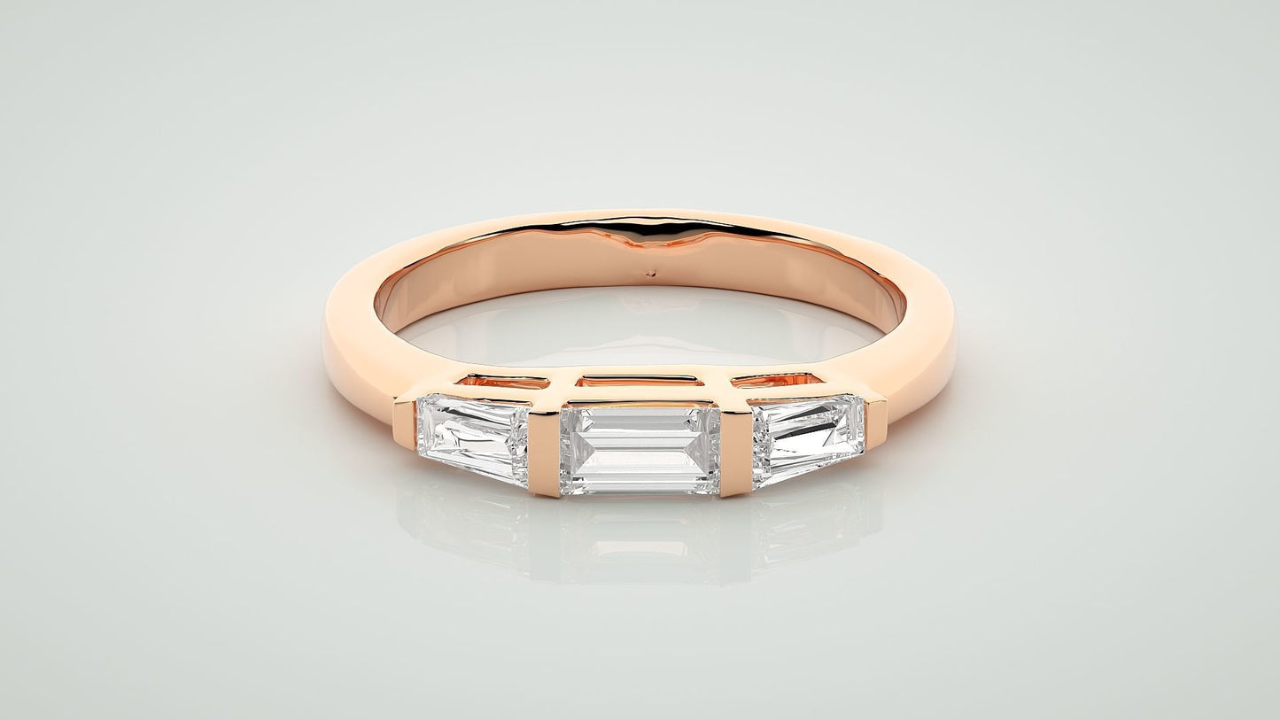 Three Baguette Ring - 0.48 CT
