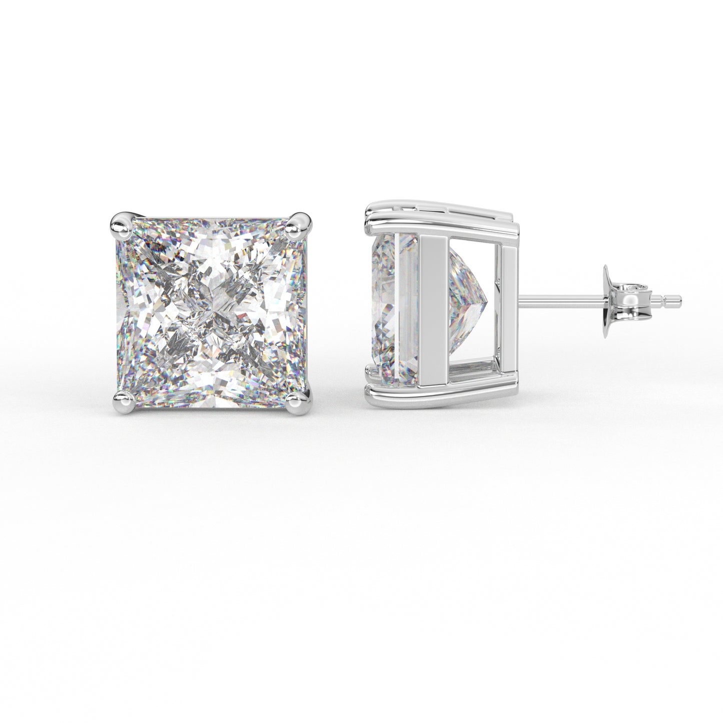 11.36 CT Moissanite Princess Ear Rings