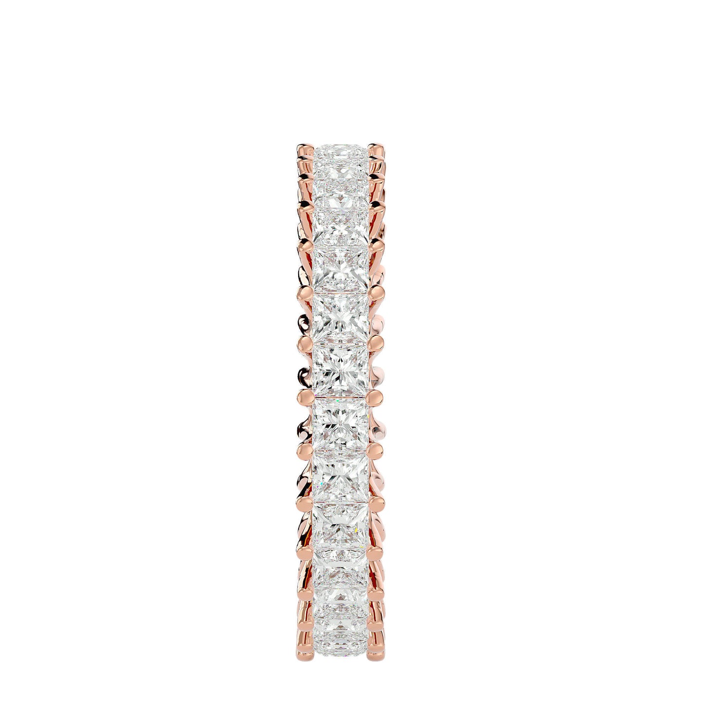 Princess Eternity Band in moissanite diamond and gold