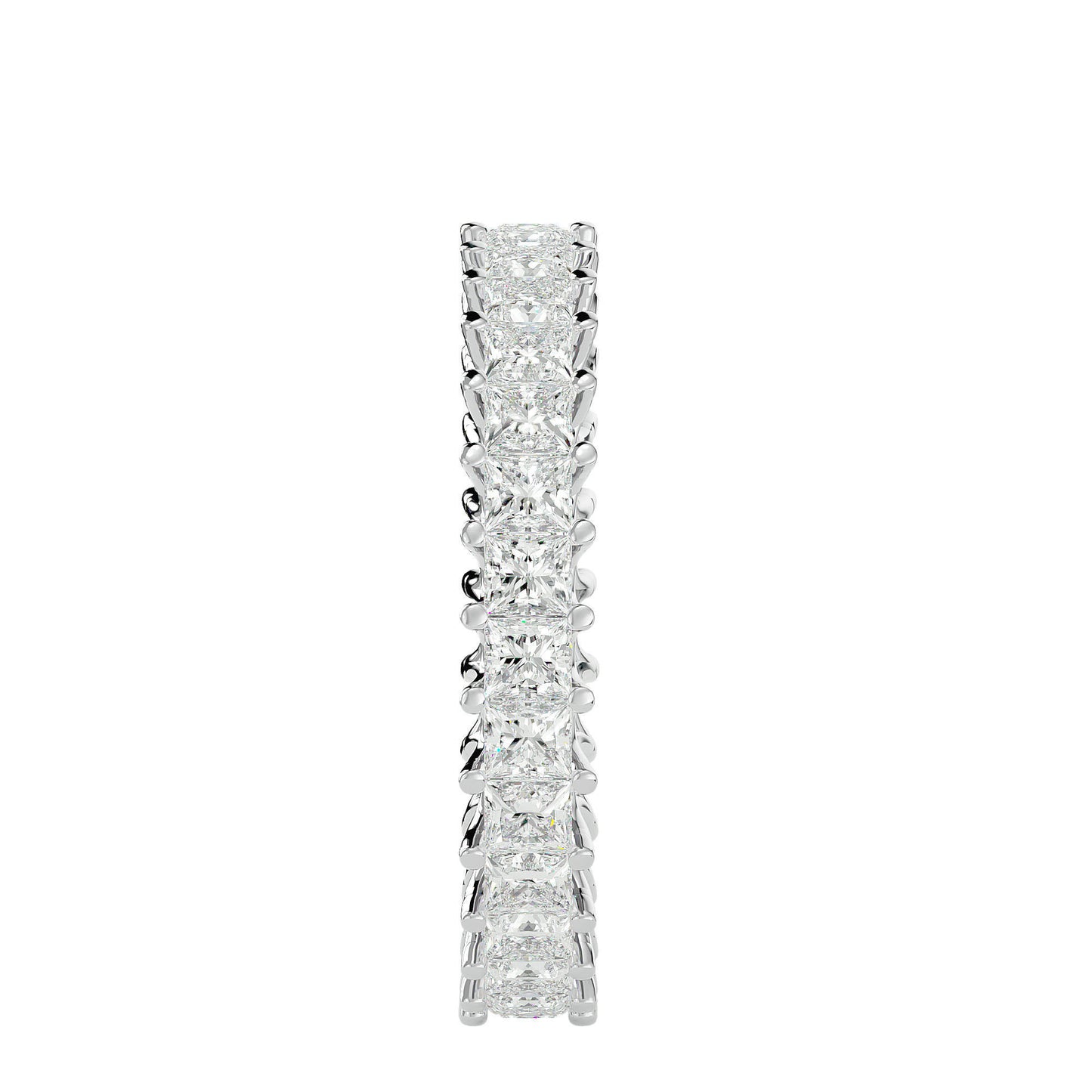 Princess Eternity Band in moissanite diamond and gold