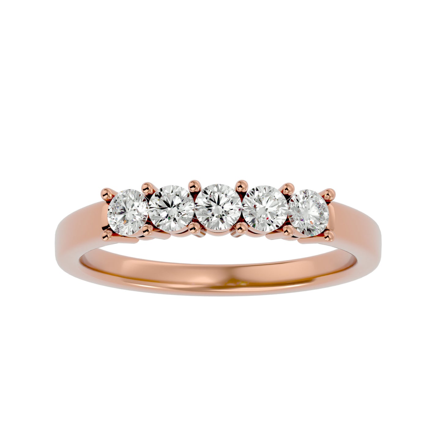 Five Moissanite Stone Band
