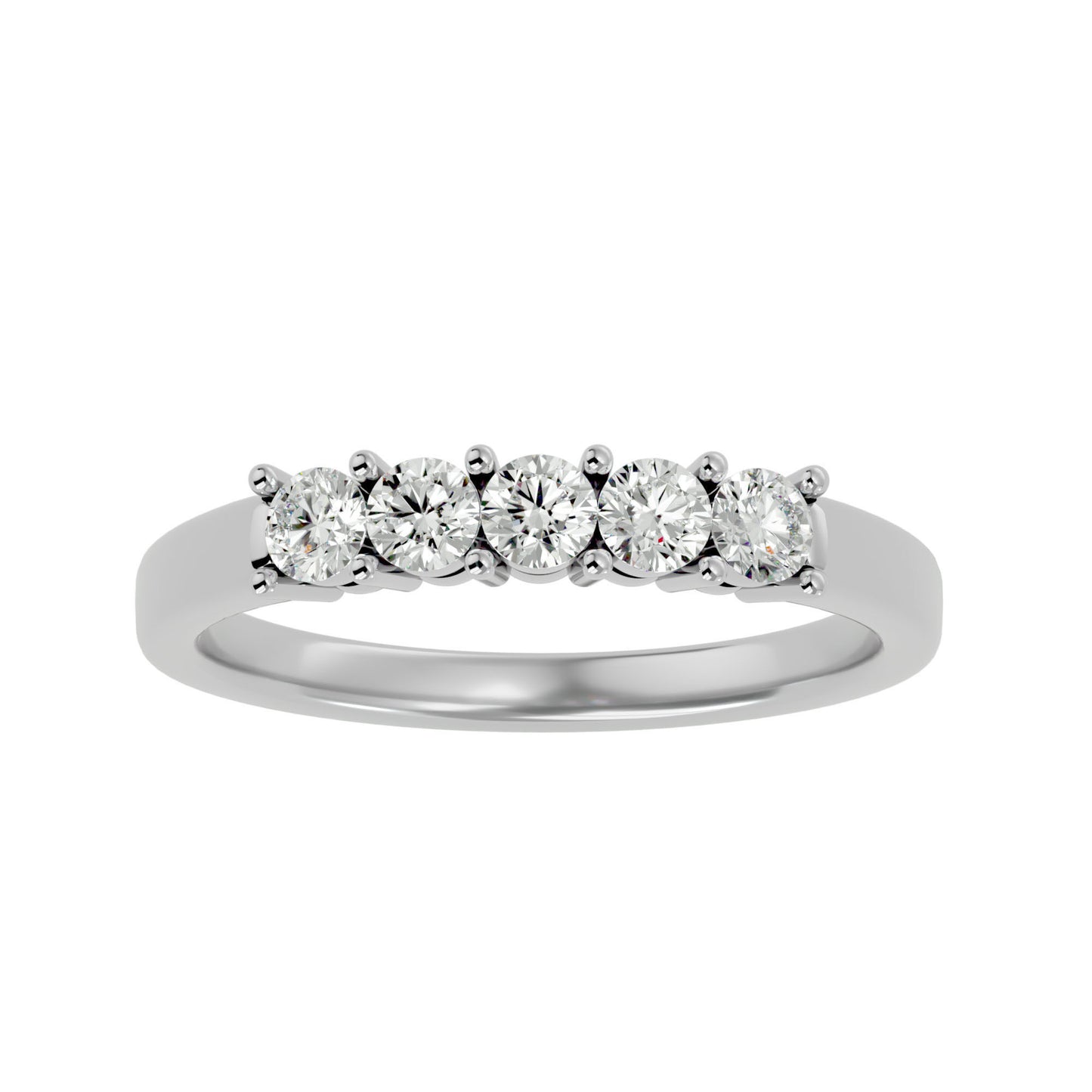 Five Moissanite Stone Band