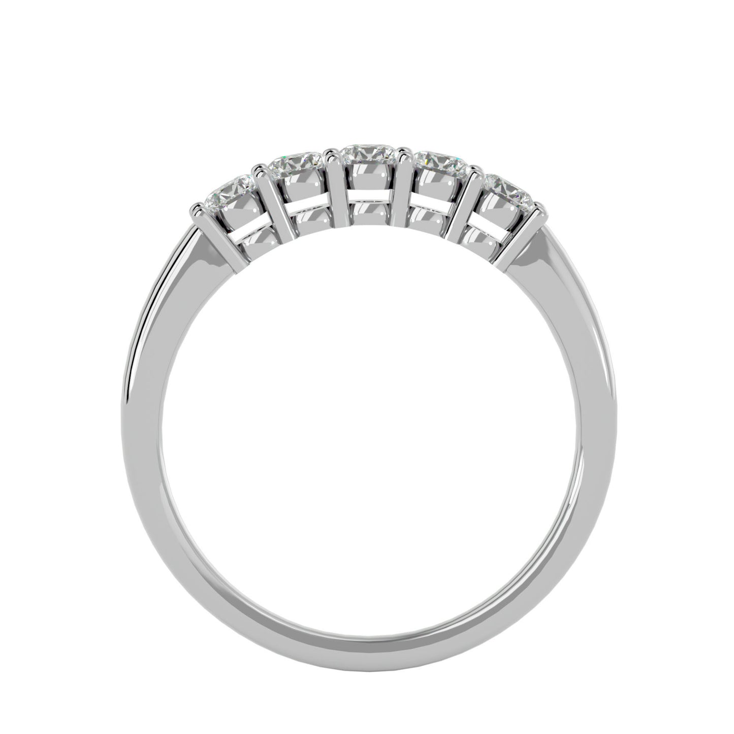 Five Moissanite Stone Band