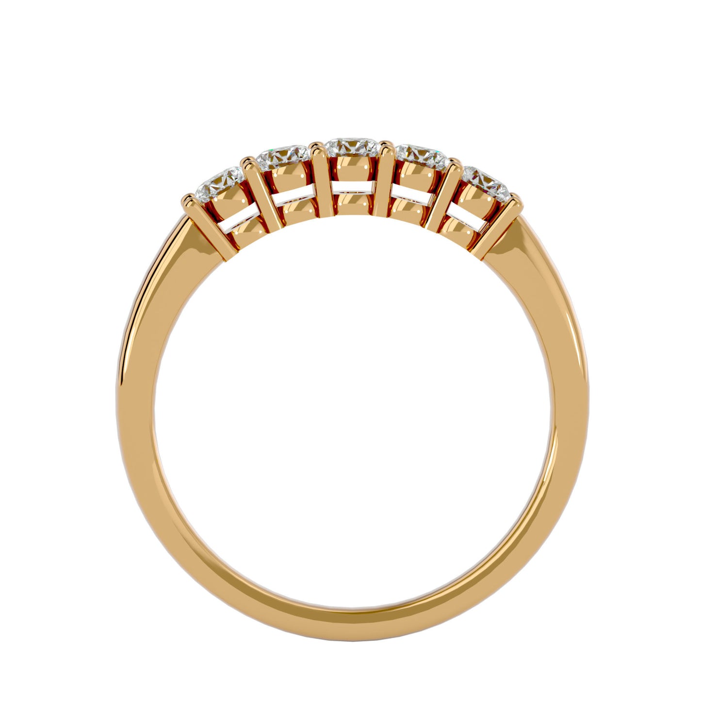 Five Moissanite Stone Band