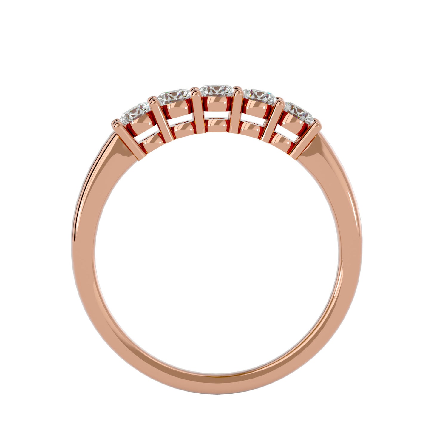 Five Moissanite Stone Band