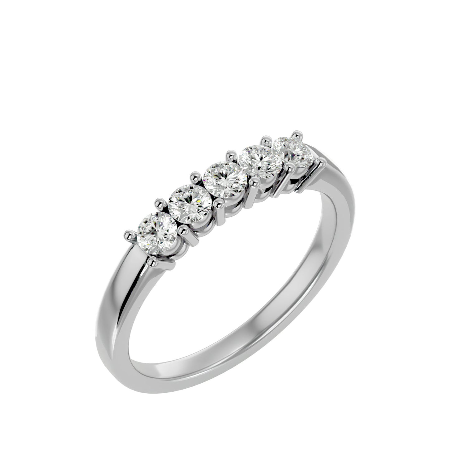 Five Moissanite Stone Band