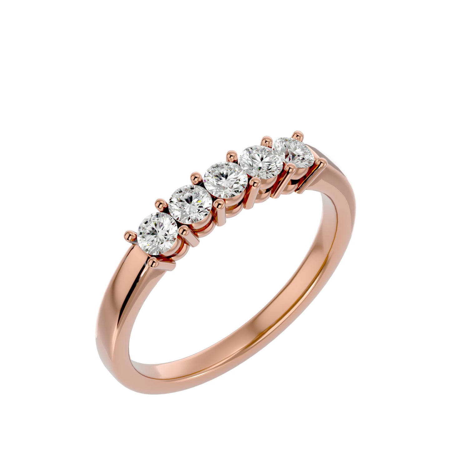 Five Moissanite Stone Band