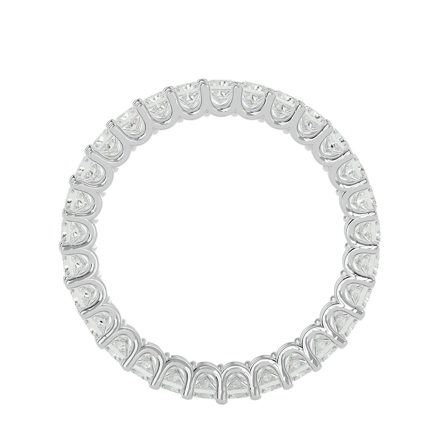 Princess Eternity Band in moissanite diamond and gold