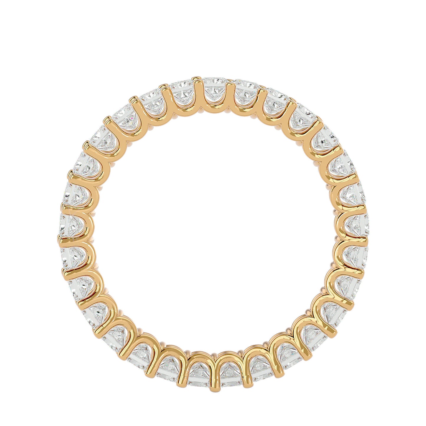 Princess Eternity Band in moissanite diamond and gold