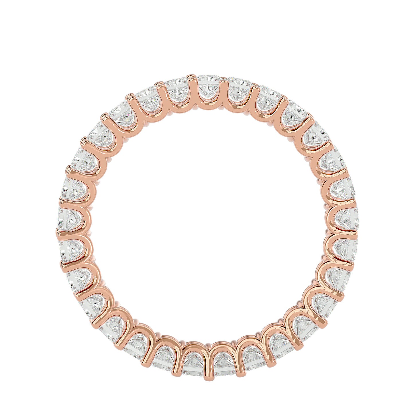 Princess Eternity Band in moissanite diamond and gold