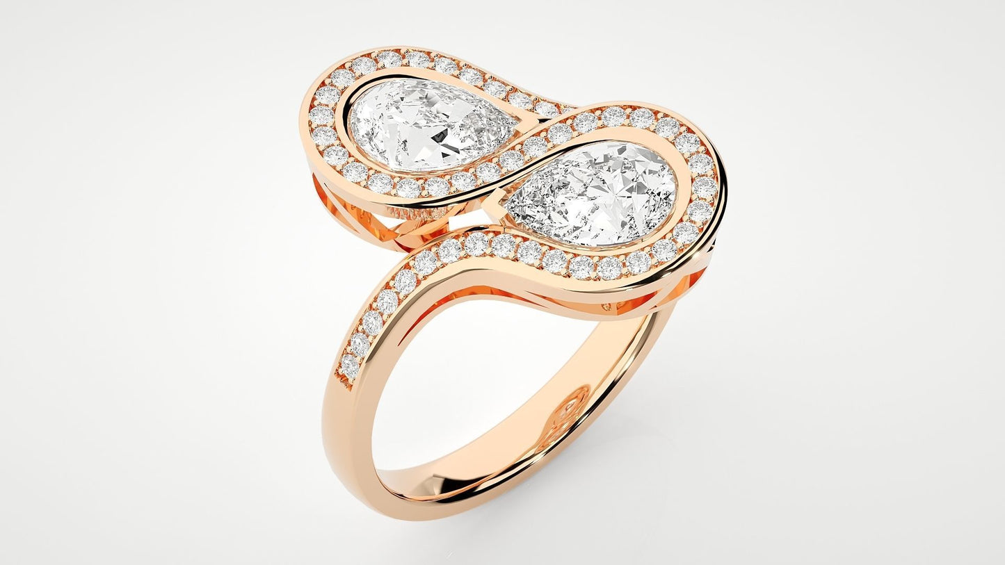 Toi Et Moi Pear Solitaire Ring (1.61 CT)