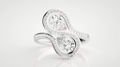 Toi Et Moi Pear Solitaire Ring (1.61 CT)