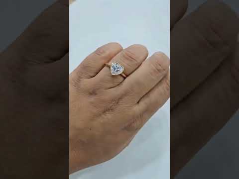 Tiva Heart Solitiare Ring in Moissanite and Diamond by Vai Ra