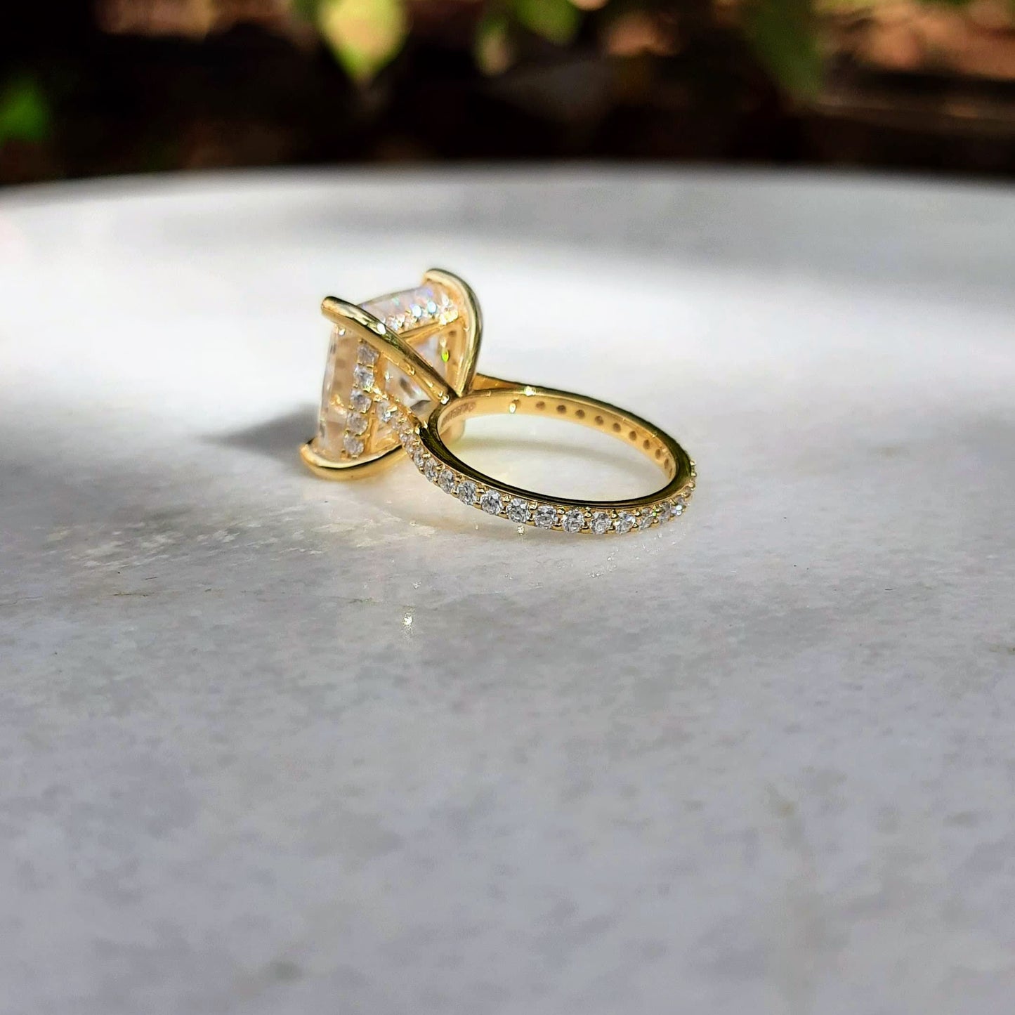 Princess Cut Solitaire Moissanite Diamond Ring
