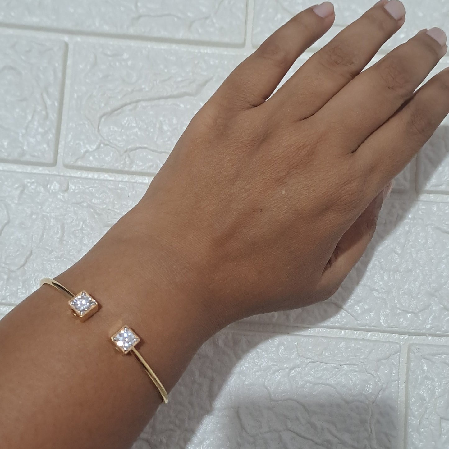 Adjustable Open Moissanite Diamond Bangle