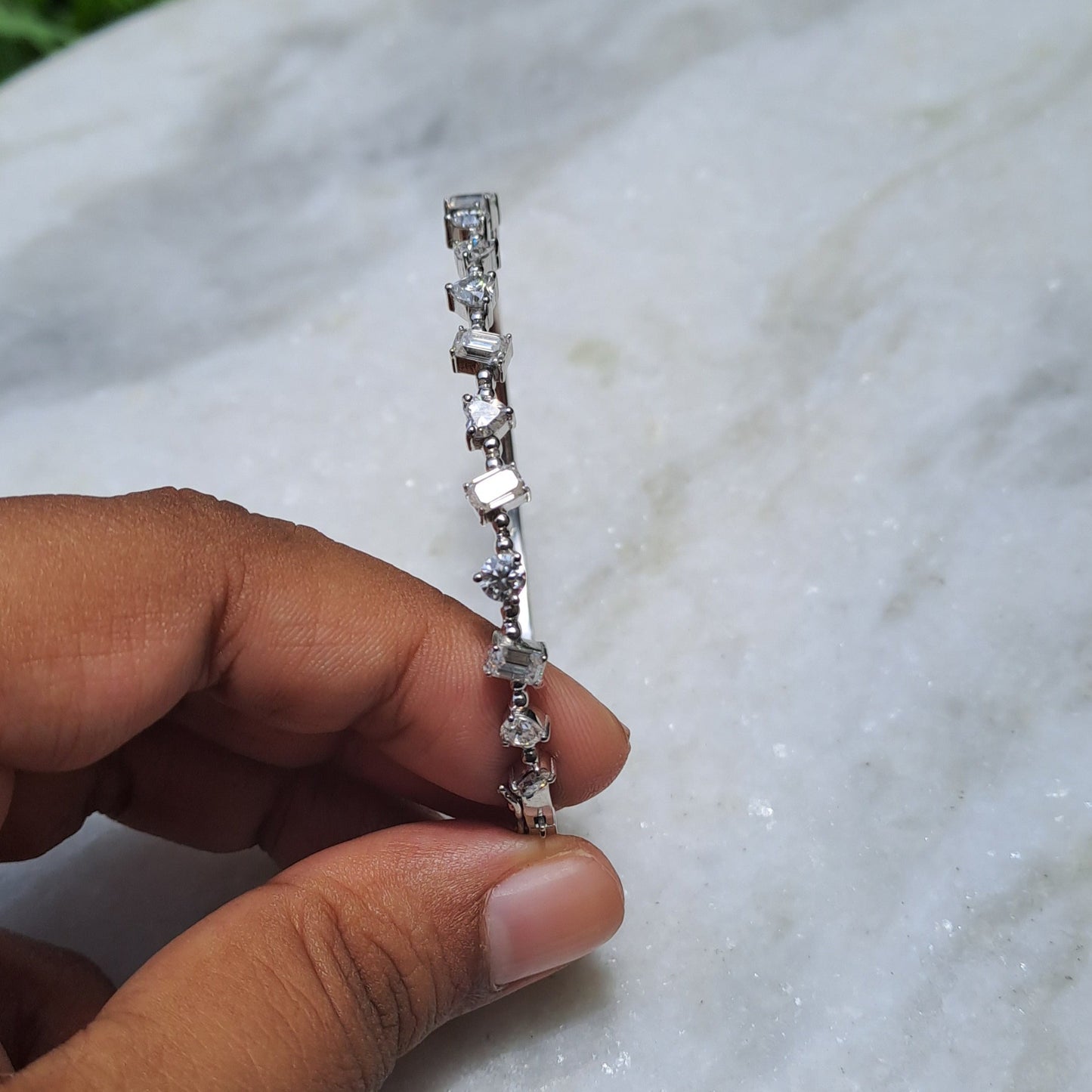 Multistone Moissanite Diamond Bangle