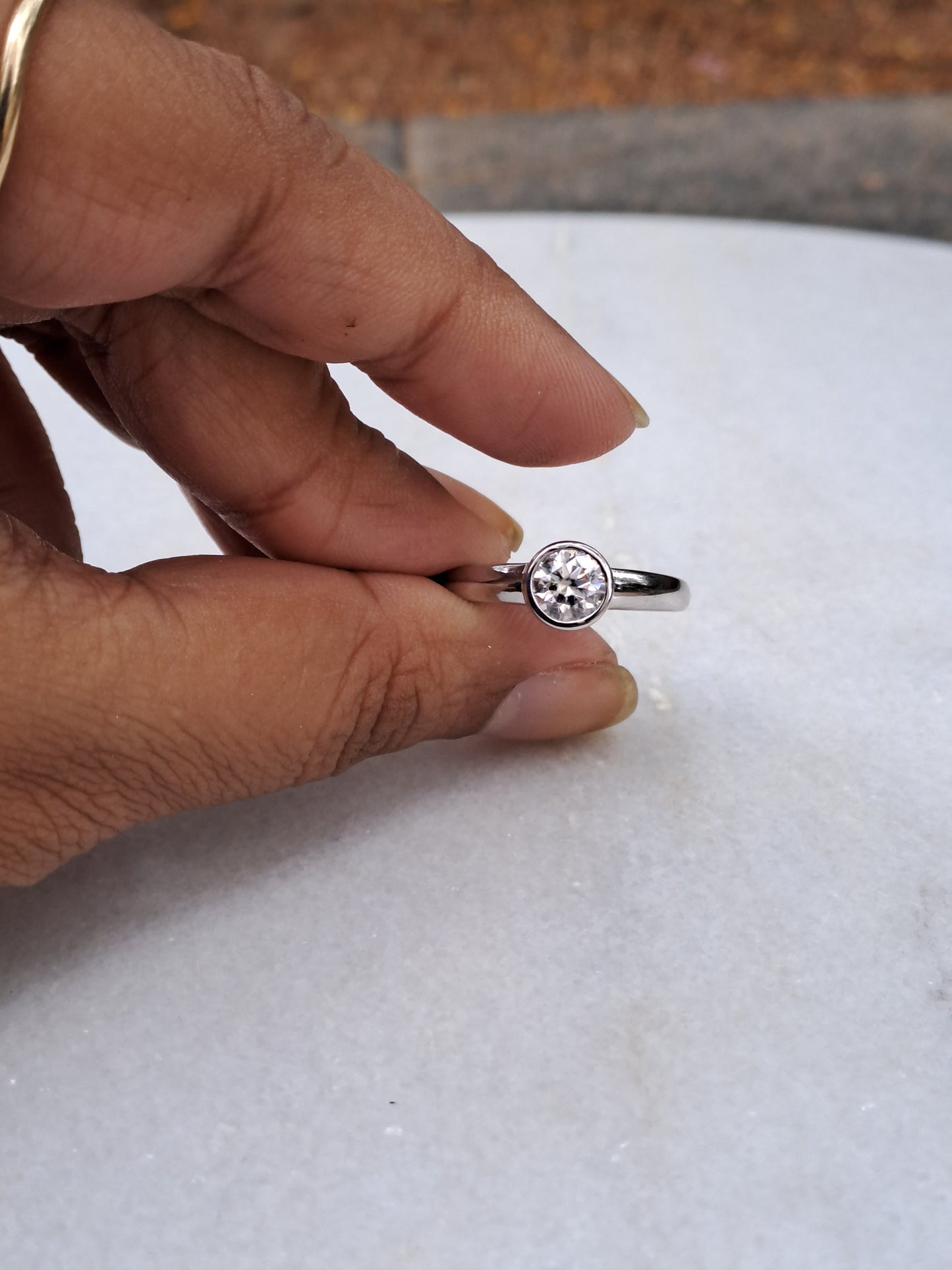 The Gretta Ring Moissanite diamond