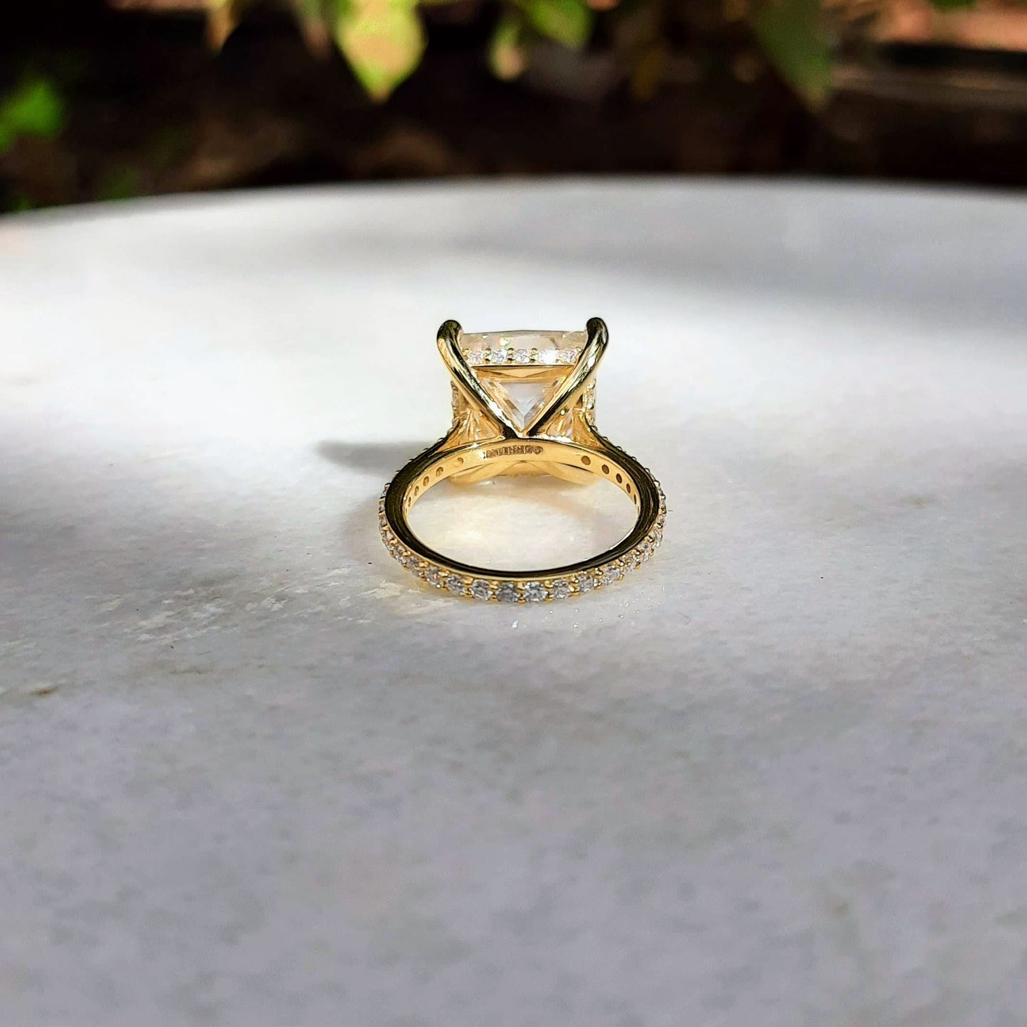 Princess Cut Solitaire Moissanite Diamond Ring