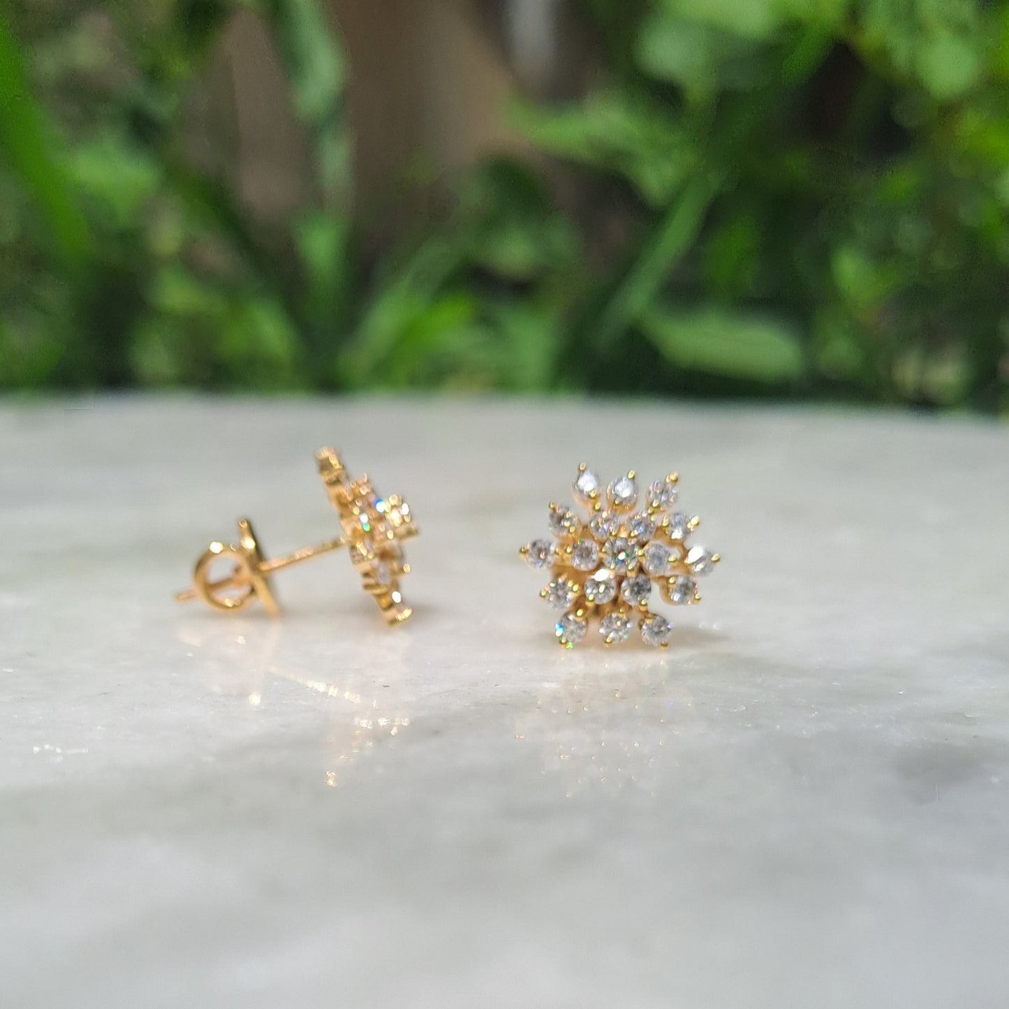 Nakshatra Earrings in Moissanite and Lab Diamond by Vai Ra