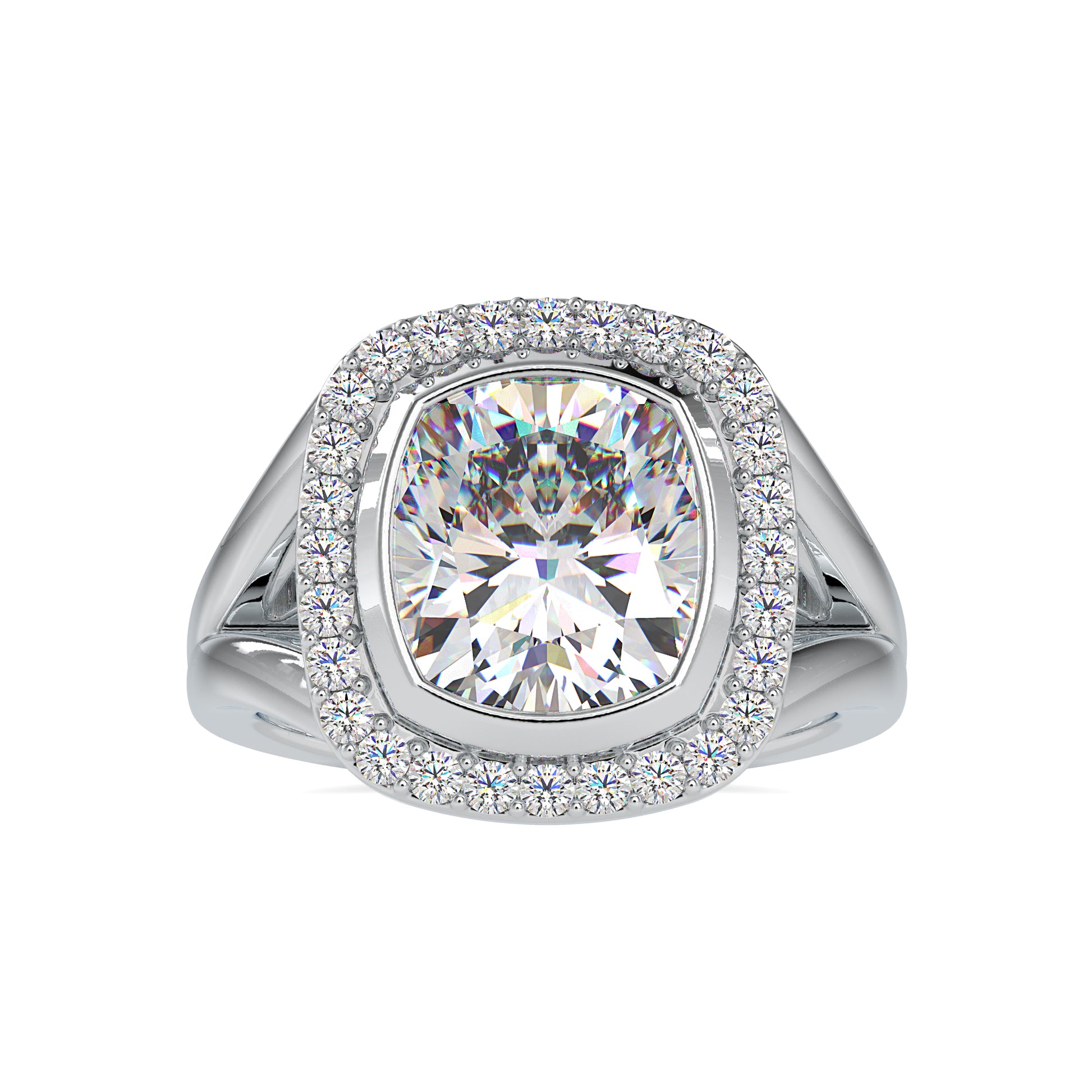 The Mia Ring - Vai RaMia Moissanite diamond Halo Ring - 6.26 Ct