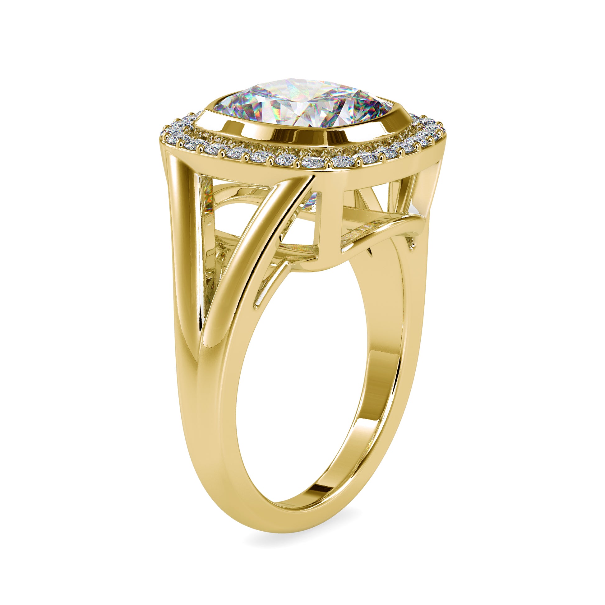 Mia Moissanite diamond Halo Ring - 6.26 Ct