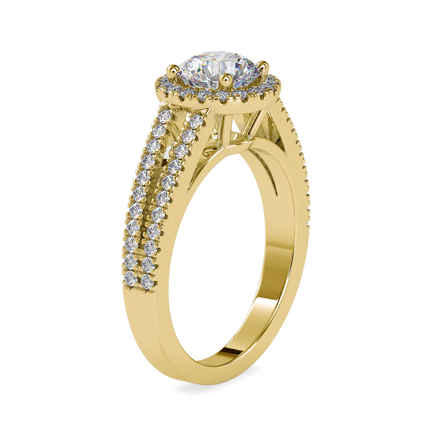 The Frida Ring - Vai Ra Moissanite diamond Halo Ring in Gold
