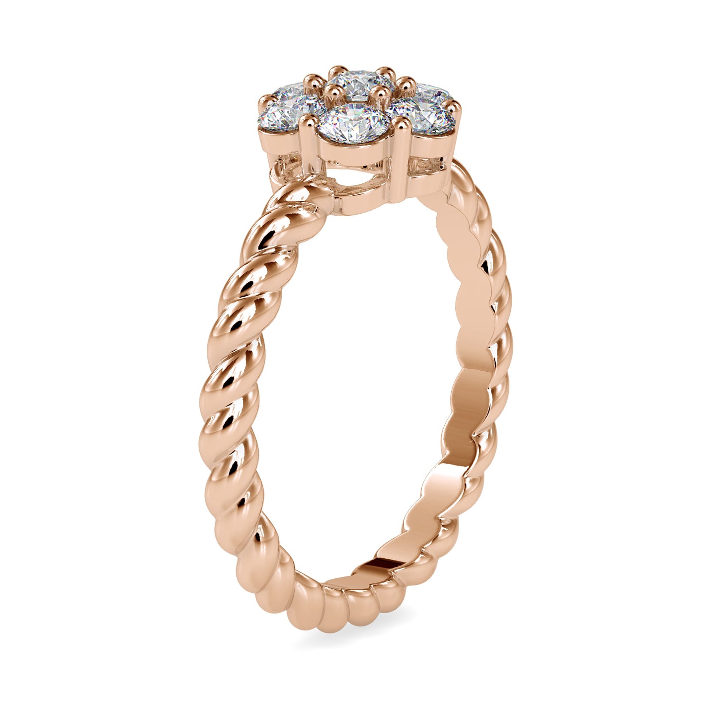 Gold and Moissanite diamond Cluster Ring - 0.7 Ct
