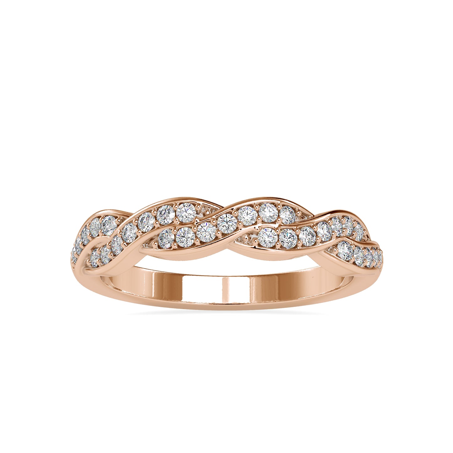 Moissanite diamond Entwined Eternity Band