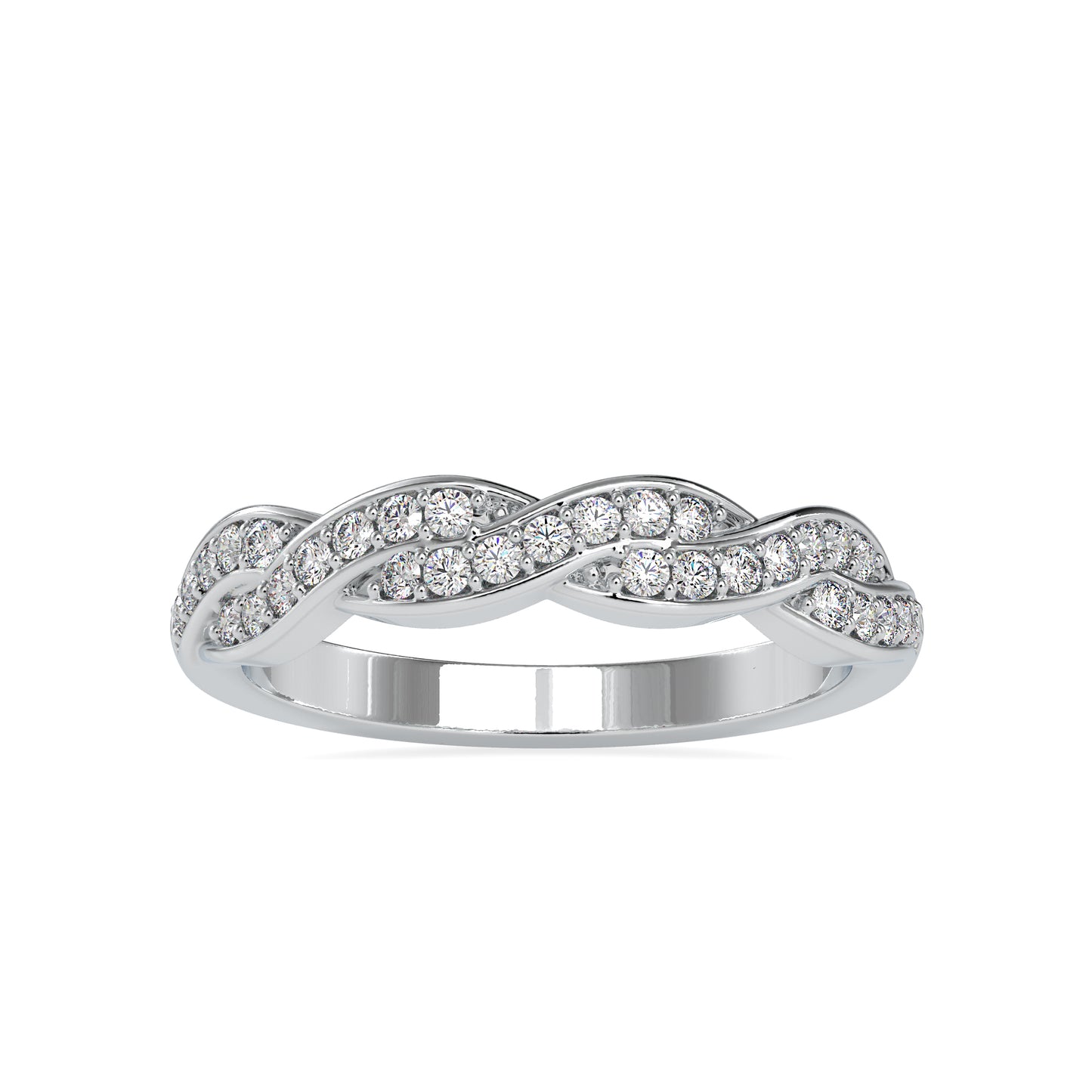 Moissanite diamond Entwined Eternity Band