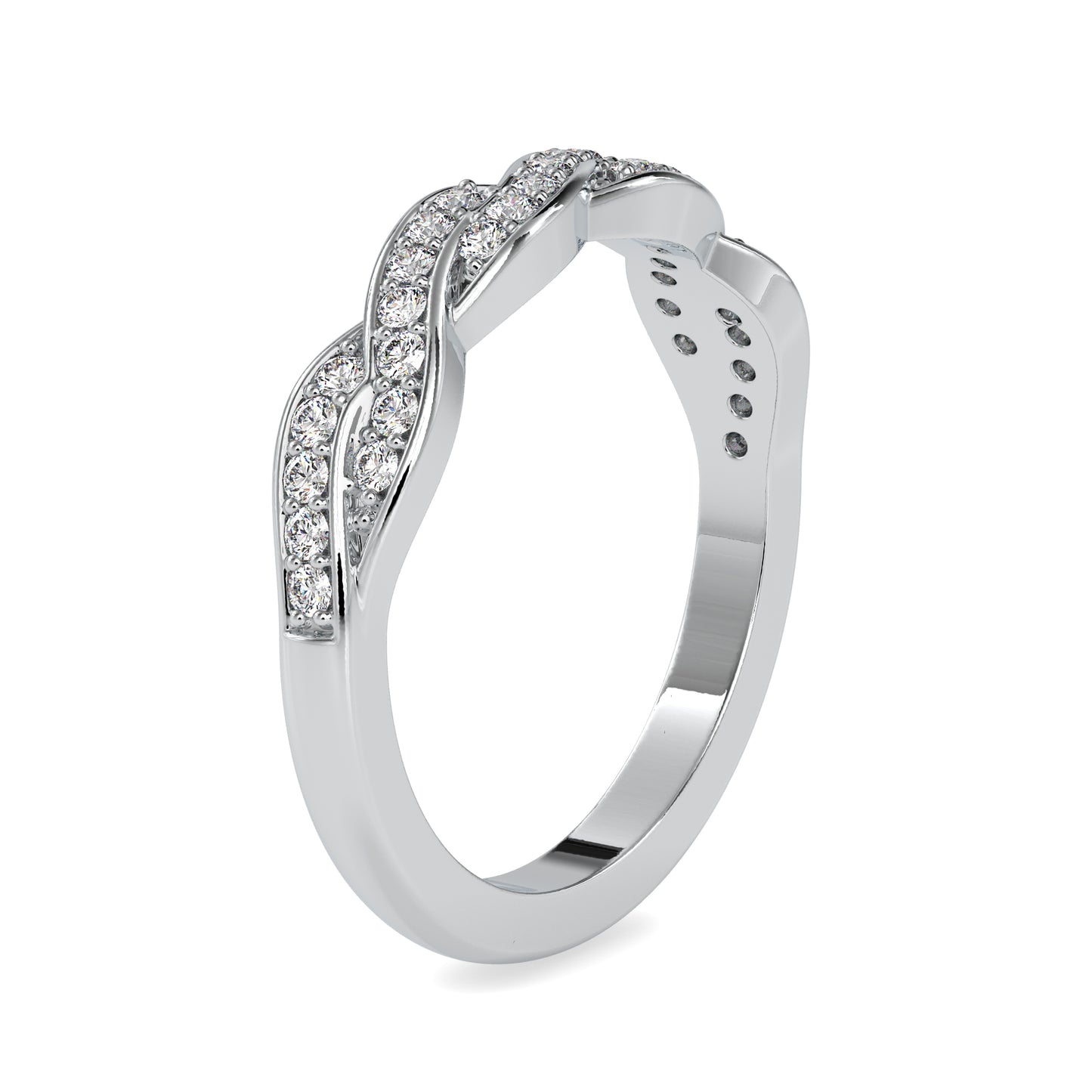 Moissanite diamond Entwined Eternity Band