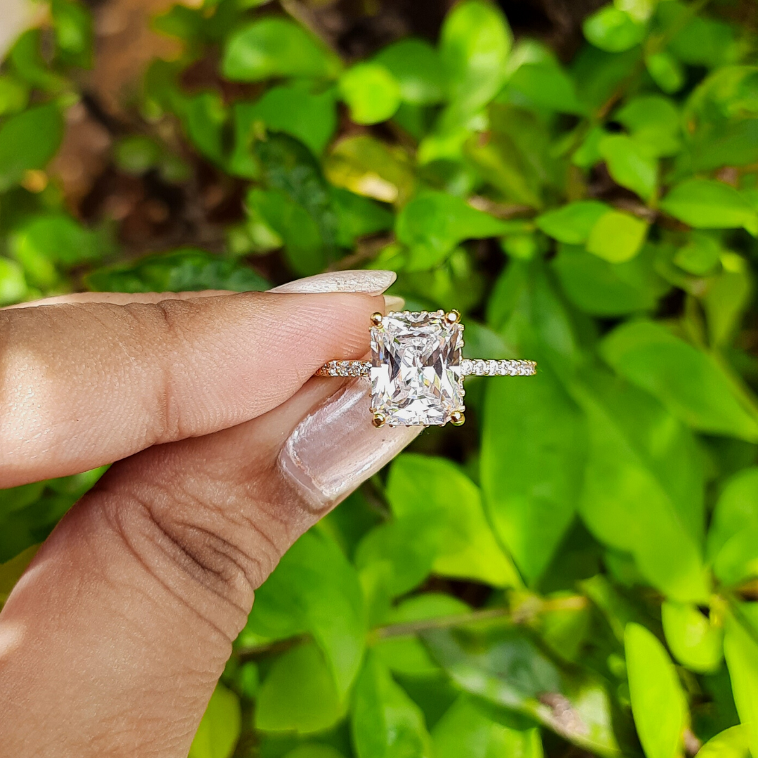 Radiant Moissanite Solitaire Ring