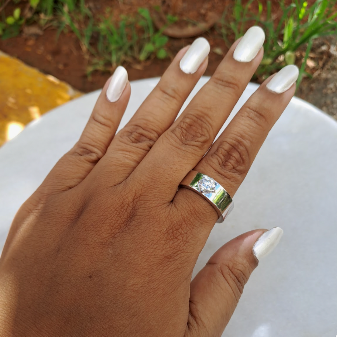 Men Moissanite Diamond Ring